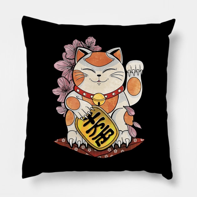 Lucky Neko Pillow by FanFreak