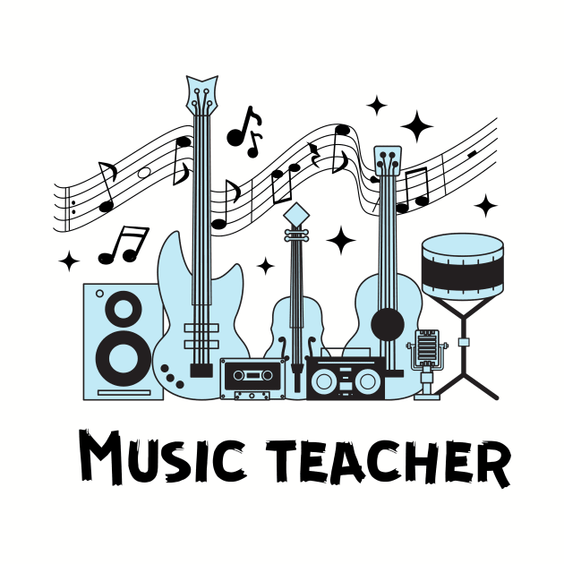 Music Teacher with Musical Instruments by PunTime