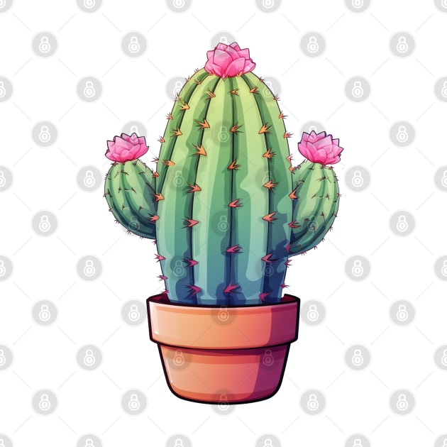 Floral Cactus Art by Pastel Craft