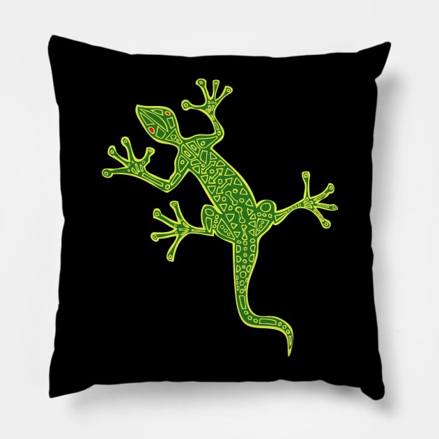 Tribal Lizard Pillow by RockettGraph1cs