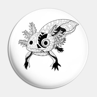 kawaii axolotl in totonac xochimilco pattern style ecopop Pin