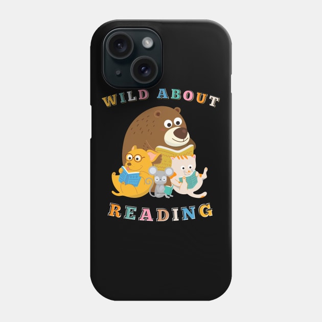 Wild About Reading Student Teacher Library Book Phone Case by MotleyRidge