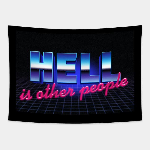 Hell Is Other People  - Nihilist 80s Graphic Design Tapestry by DankFutura