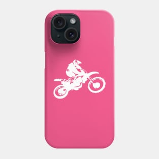 Motor X White Silhouette Dirt Bike Phone Case