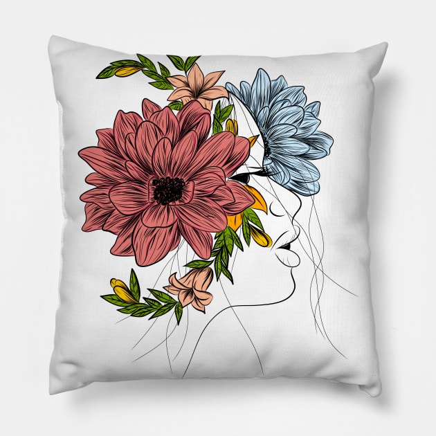 Flower head(colours) Pillow by ckai