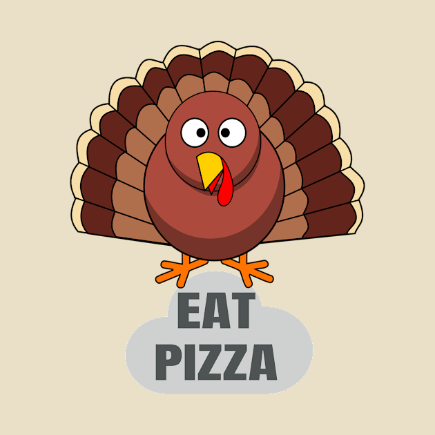 Funny Turkey Thanksgiving Eat Pizza by rami99