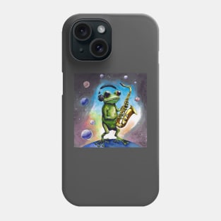 Sax Frog in Space Phone Case