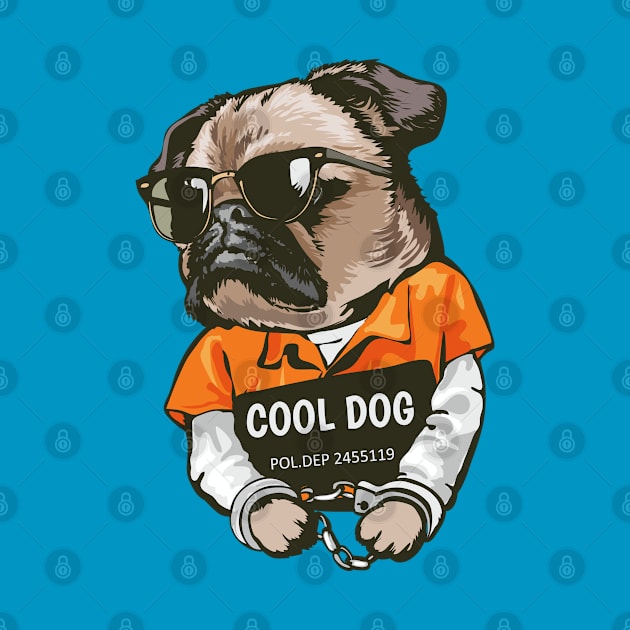 Pug dog in prison by Mako Design 