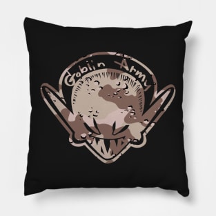 Goblin Army Chocolate Chip Arid Camo Logo Pillow