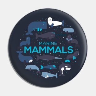 Marine mammals doodles Pin