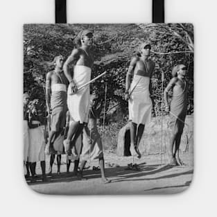 maasai warrior jumping dance Tote