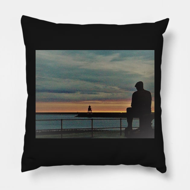 fish quay north shields fiddler's green Pillow by paulsummers2014