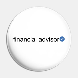 Verified Financial Advisor (Black Text) Pin