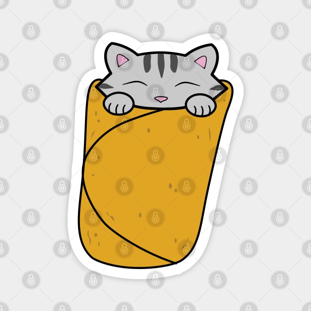 Purrito, cute cat burrito Magnet by Purrfect