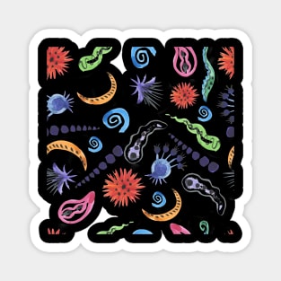 watercolor germs and viruses Magnet