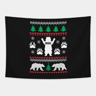 Bear Hug Ugly Christmas Model Tapestry