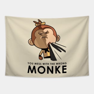 Mess With The Wrong Monkey Tapestry