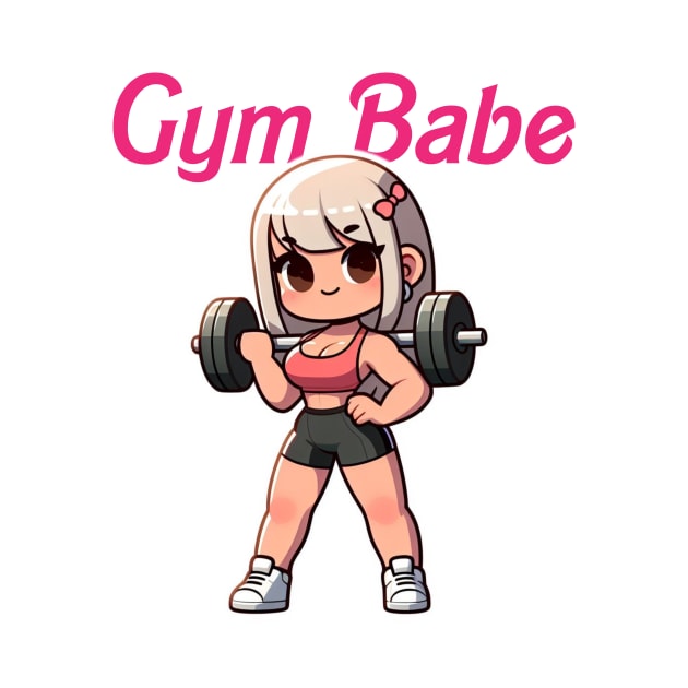 Cute Muscular Barbell Gym Babe Girl | Japanese Anime Illustration by PawaPotto