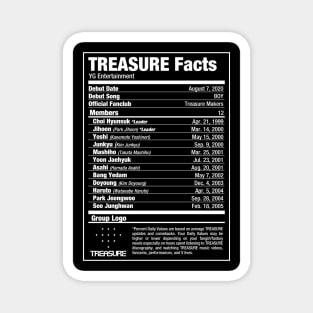 TREASURE Kpop Nutritional Facts 2 Magnet