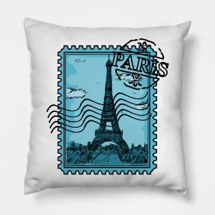 Paris Post Stamp Pillow