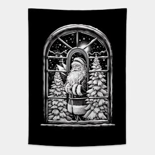 Santa Claus Night Scene Window Pictures for Chalk Marker Tapestry