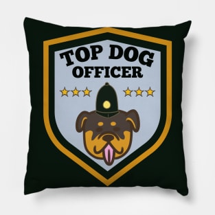 Top Dog Officer Police K9 Logo Illustration Pillow