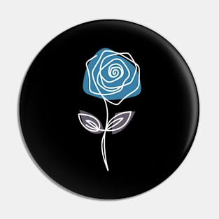 Rose And Leaves (Inverted Colors) Pin