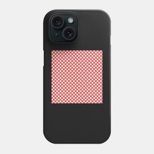 White polka dots on red background Phone Case