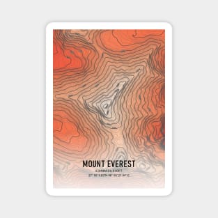 Mount Everest Topographic Map Elevation color Magnet