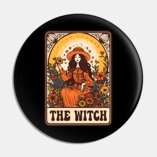 The Witch Tarot Groovy Vintage Halloween Plant Lover Pin