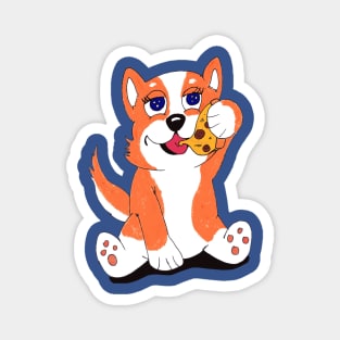 Dog Eating A Pizza Magnet