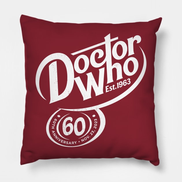 Dr. Pepper cosplaying as Doctor Who - White Pillow by curtrjensen