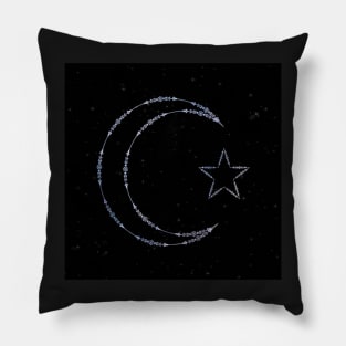 Black Night Sky Moon & Stars Graphic Zodiac Design Gifts Pillow