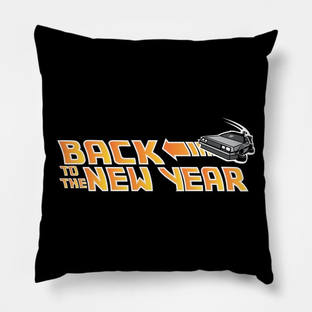 Back to the New Year (Back to the Future) Color Pillow by GreenHRNET