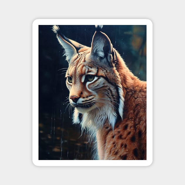 Oil Paint Hyperrealism: Amazing Zoo Lynx Magnet by ABART BY ALEXST 