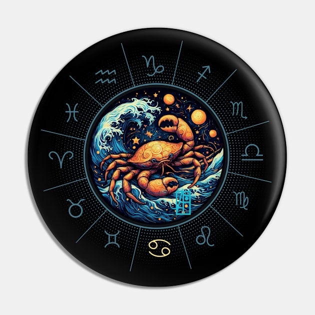 ZODIAC Cancer - Astrological CANCER - CANCER - ZODIAC sign - Van Gogh style - 15 Pin by ArtProjectShop