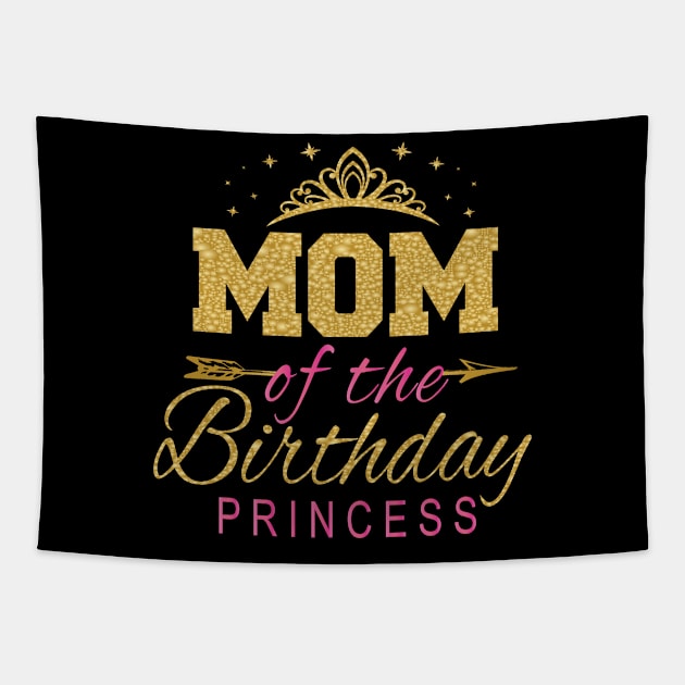 Mom Of The Birthday Princess Girls Party print Tapestry by Grabitees