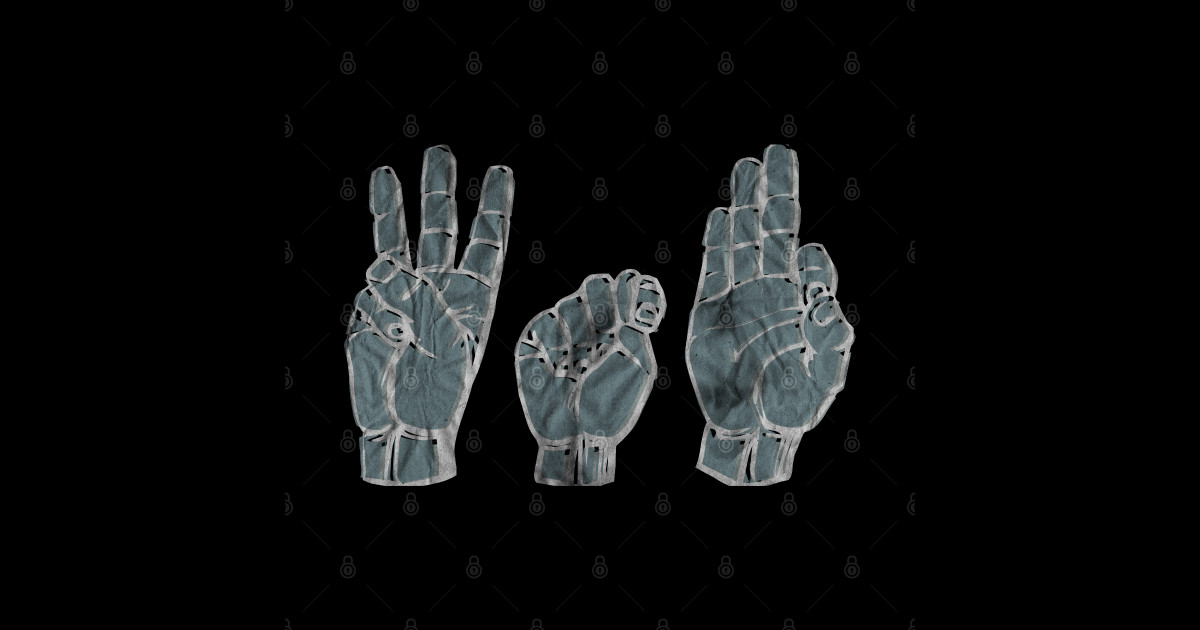 Sign Language WTF dark Sign Language Sticker TeePublic