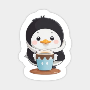 Cute penguin with coffee Magnet