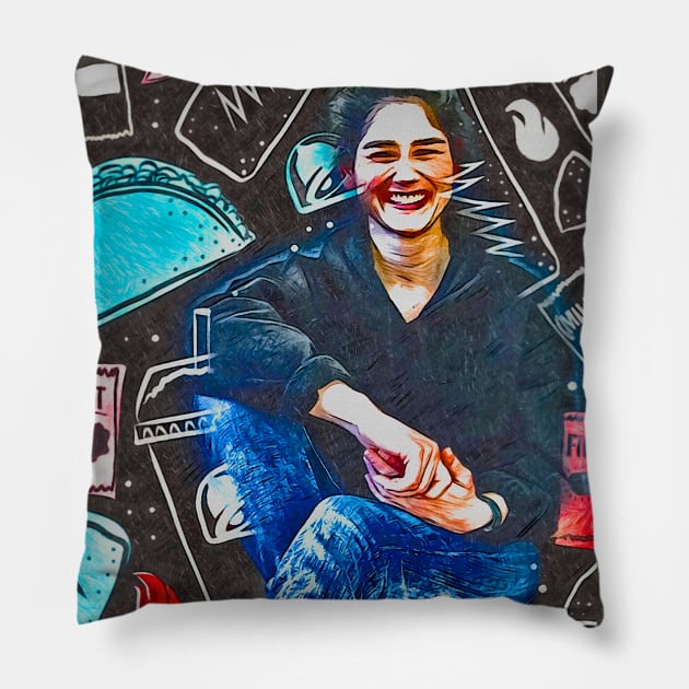 Elyse 100 Tace Bell Date Fail Pillow by Boztik-Designs