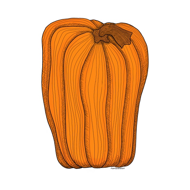 Inktober Orange Pumpkin by MamaODea