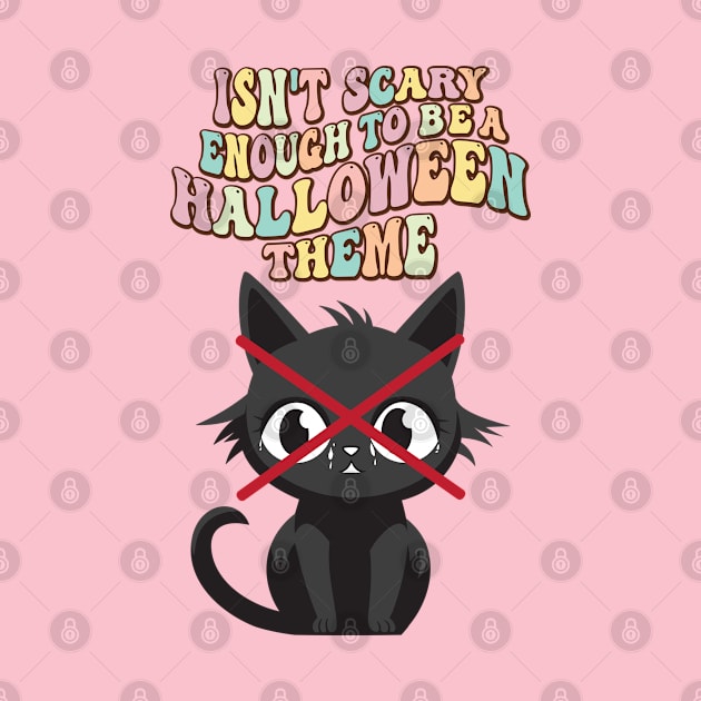 cute black cat sad unused for Halloween theme. by Yopi