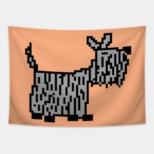 Cute Gray Dog Pixelart Tapestry