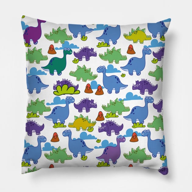 Cute dinosaurs Pillow by nickemporium1