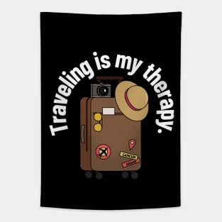 traveling is my therapy Tapestry