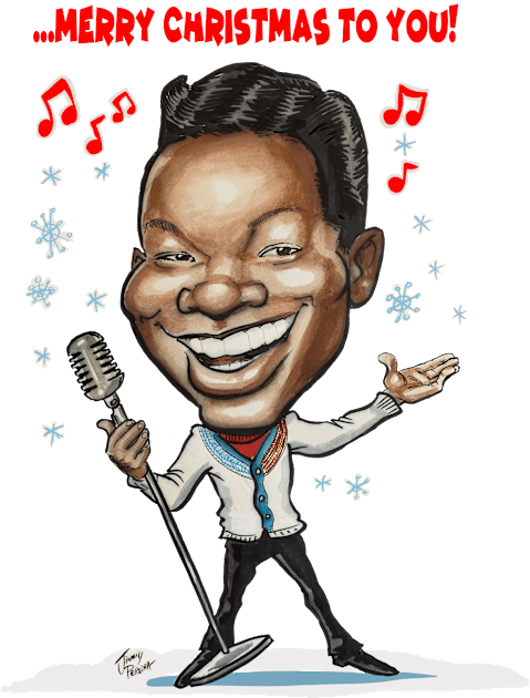 Nat King Cole Christmas Song Kids T-Shirt by Jimmy’s Cartoons