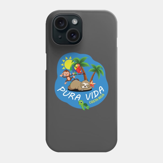 PURA VIDA COSTA RICA Phone Case by GaboTees