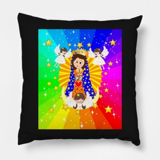 Our Lady of Guadalupe Guadalupita Virgen Maria Mexican Virgin Mary Mexico Pillow