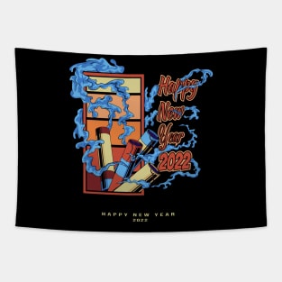 happy new year 2022 vintage Tapestry