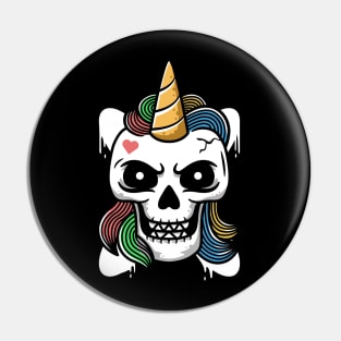 skull unicorn Pin